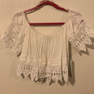 Off the shoulder cropped top